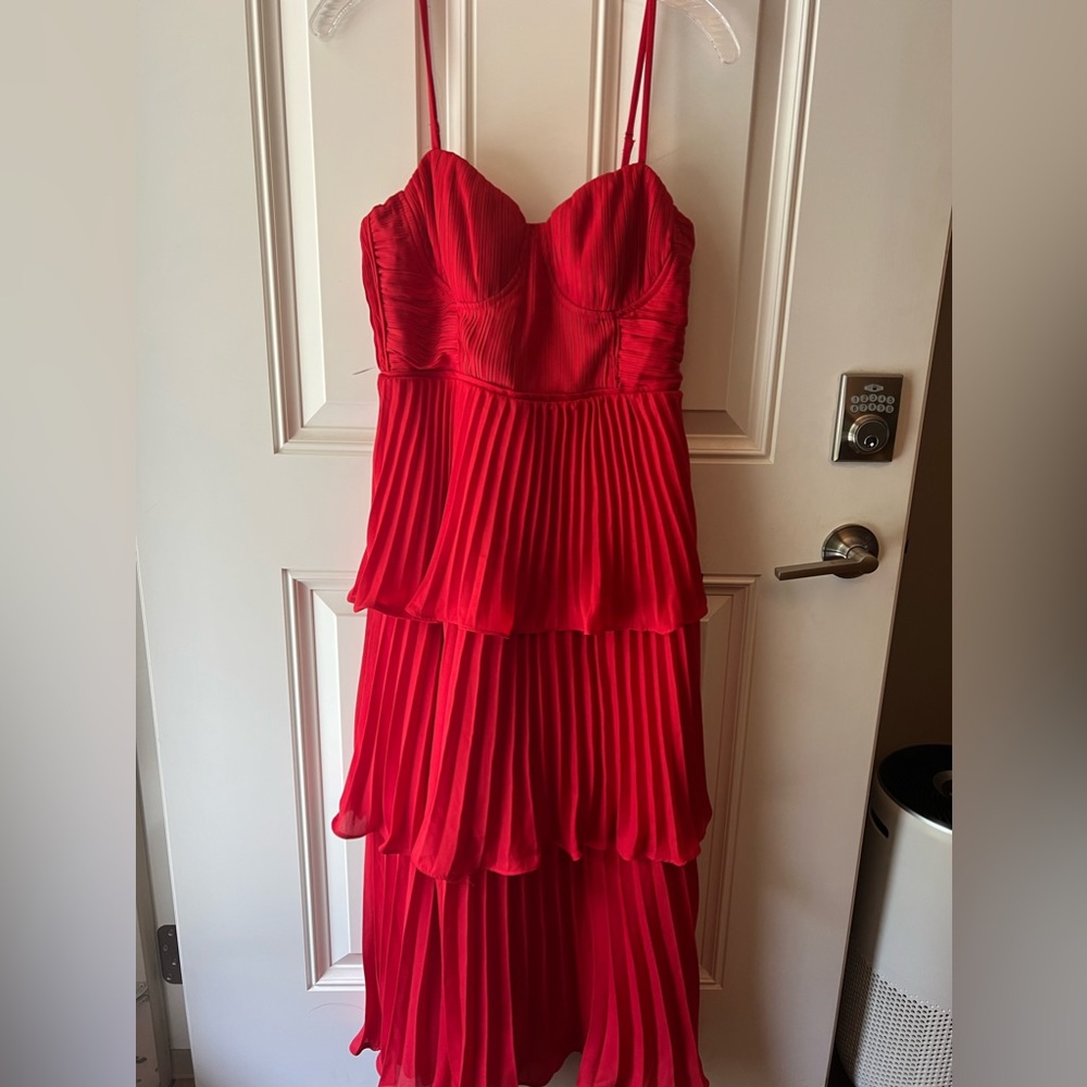 Lulus pleated ruffle midi dress